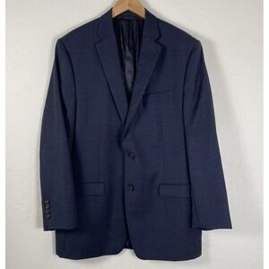 Lauren Ralph Lauren Men's Blue Plaid Sport Coat Large 100% Wool 2‎ Button Blazer